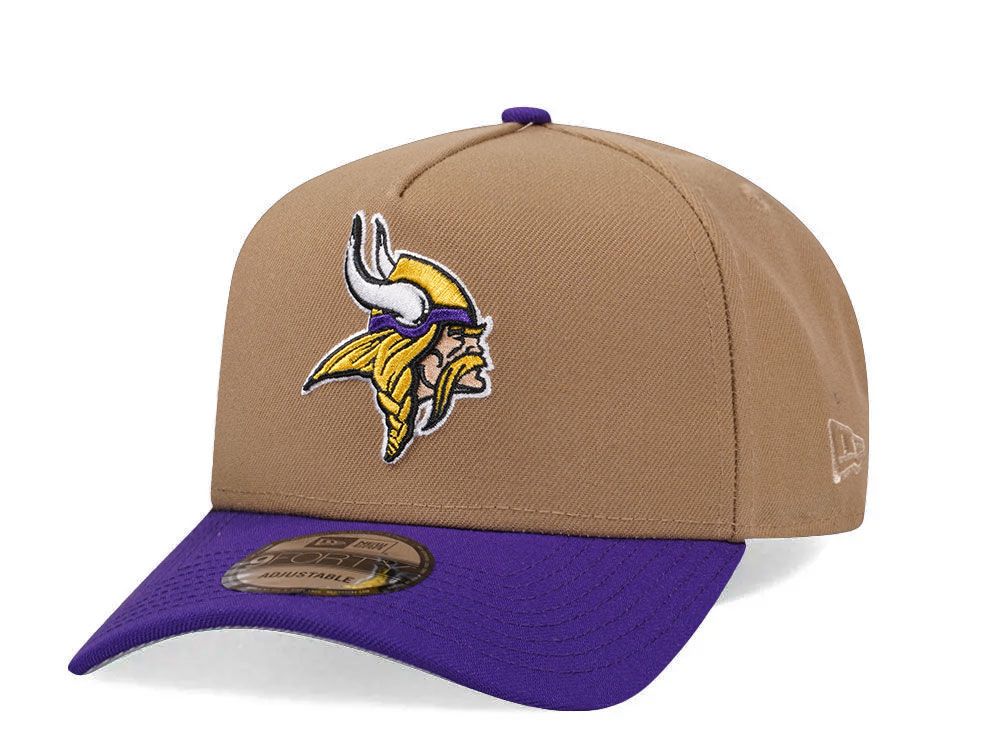 New Era Minnesota Vikings Khaki Two Tone Edition 9Forty A Frame Snapback Cap