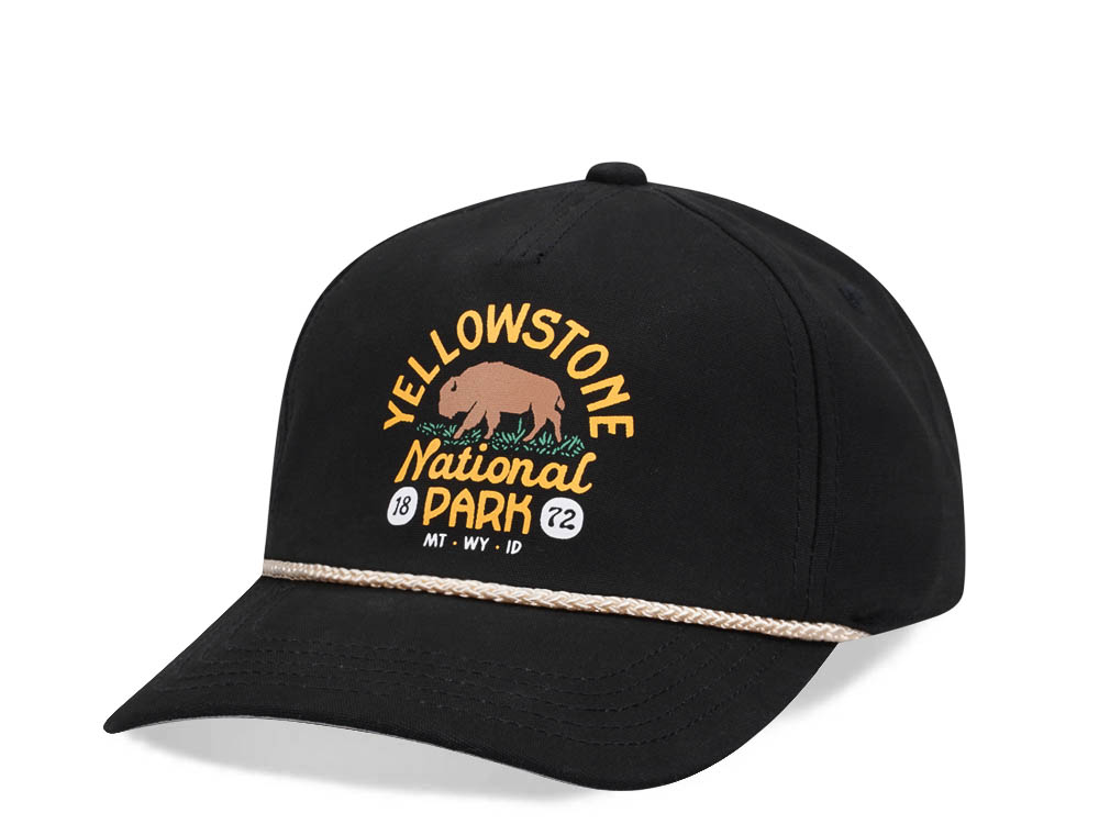 American Needle Yellowstone National Park Canvas Black Snapback Hat