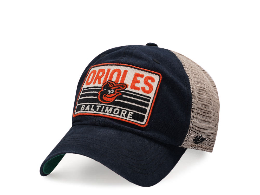 47Brand Baltimore Orioles Vintage Black Four Stroke Clean up Trucker Snapback Hat