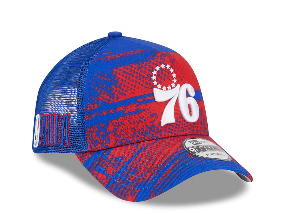 New Era Philadelphia 76ers NBA Tip Off 2024 Trucker 9Forty A Frame Snapback Cap