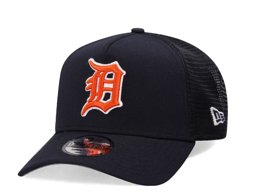 New Era Detroit Tigers Navy Trucker A Frame 9Forty Snapback Cap