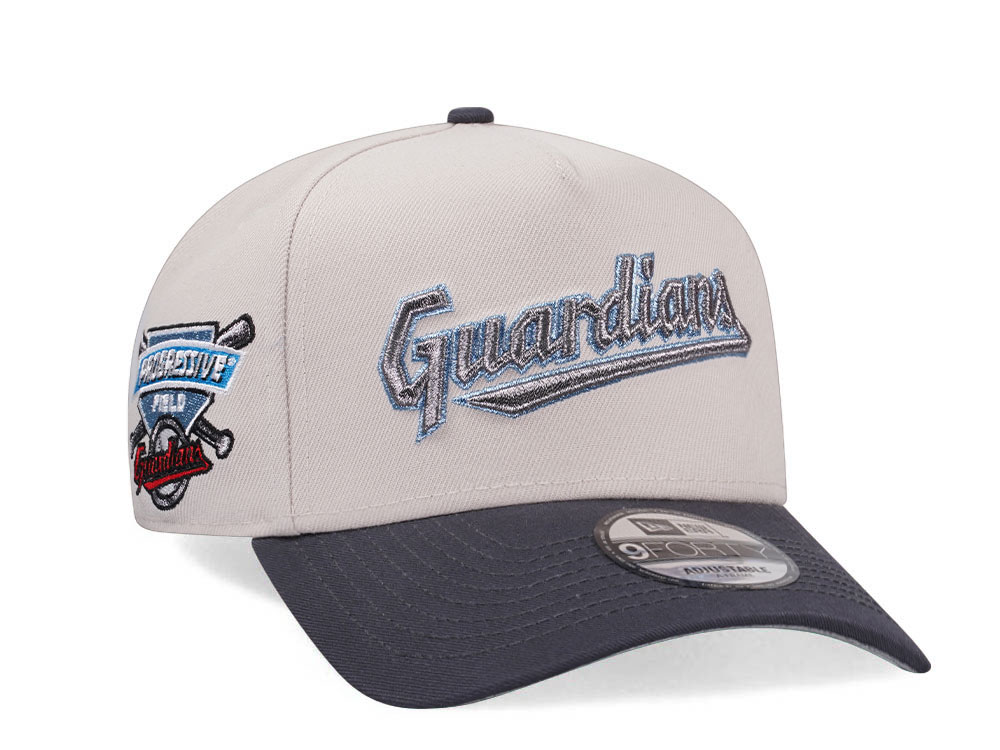 New Era Cleveland Guardians Progressive Field Stone Metallic Two Tone Edition 9Forty A Frame Snapback Cap