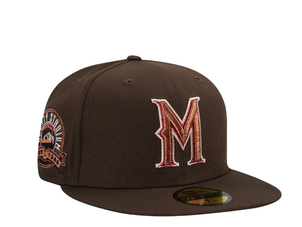 New Era Milwaukee Brewers County Stadium Coffee Copper Edition 59Fifty Fitted Cap TOPPERZSTORE.CO.UK