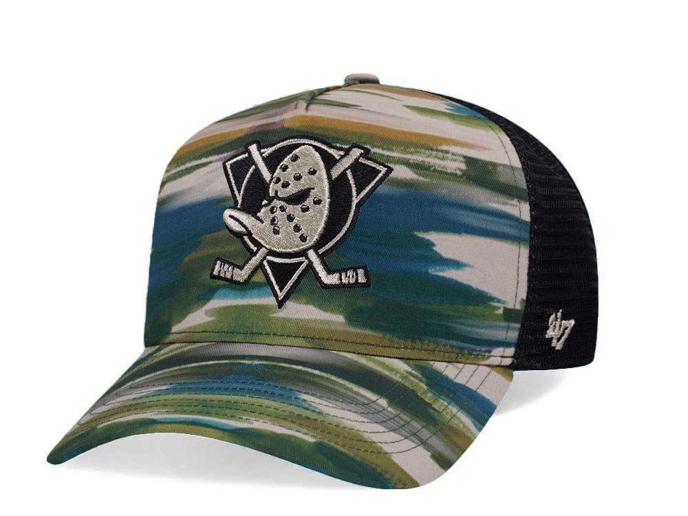 47Brand Anaheim Ducks Fisherman Camo A Frame Trucker Snapback Hat