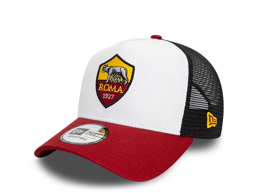 New Era AS Roma White Red A Frame Trucker Snapback Hat