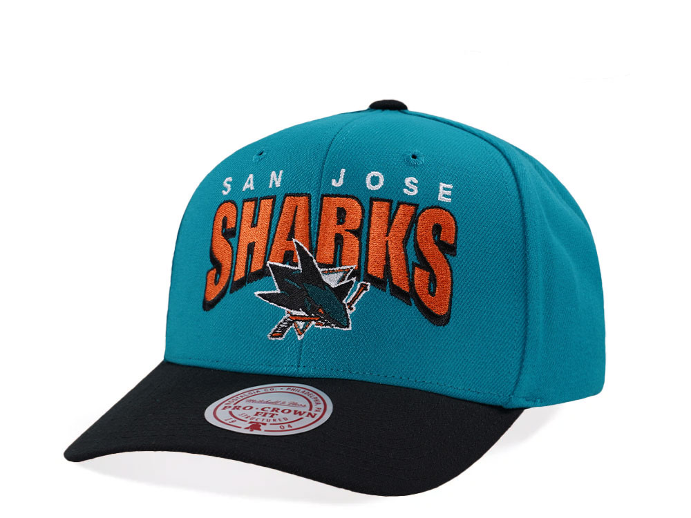 Mitchell Ness San Jose Sharks Pro Crown Fit Blue Snapback Cap