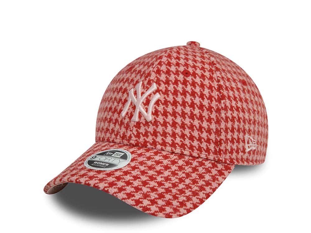 New Era New York Yankees Houndstooth Pink Womens 9Forty Snapback Cap TOPPERZSTORE.CO.UK