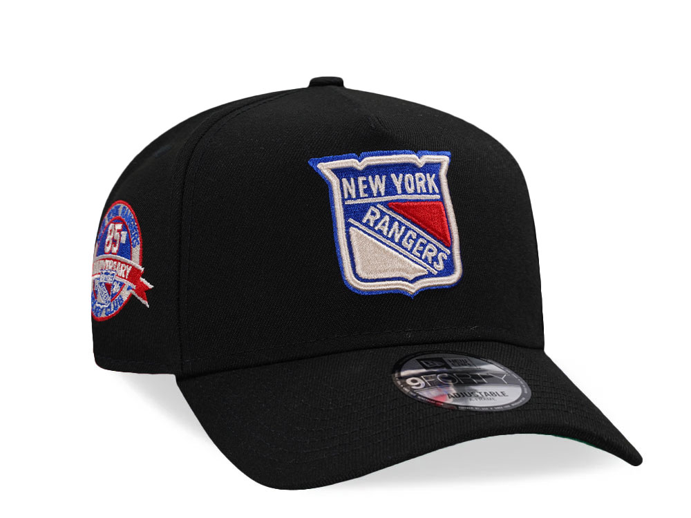 New Era New York Rangers 85th Anniversary Black Edition 9Forty A Frame Snapback Cap