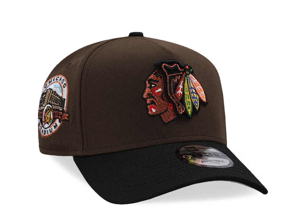 New Era Chicago Blackhawks Stadium Patch Walnut Two Tone Edition 9Forty A Frame Snapback Cap