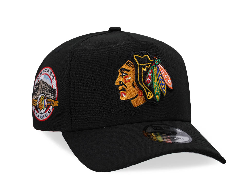 New Era Chicago Blackhawks Chicago Stadium Black Classic 9Forty A Frame Snapback Hat