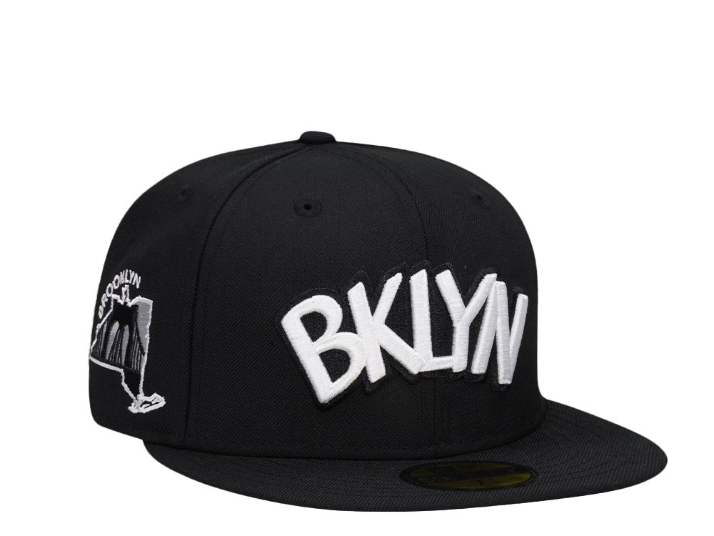 New Era Brooklyn Nets Black Bridge Classic Edition 59Fifty Fitted Cap TOPPERZSTORE.CO.UK