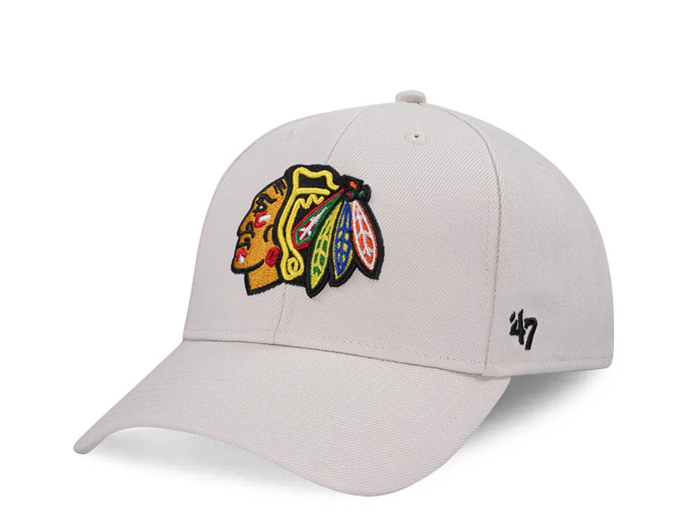 47Brand Chicago Blackhawks Bone MVP Strapback Hat