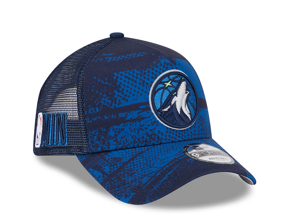 New Era Minnesota Timberwolves NBA Tip Off 2024 Trucker 9Forty A Frame Snapback Cap