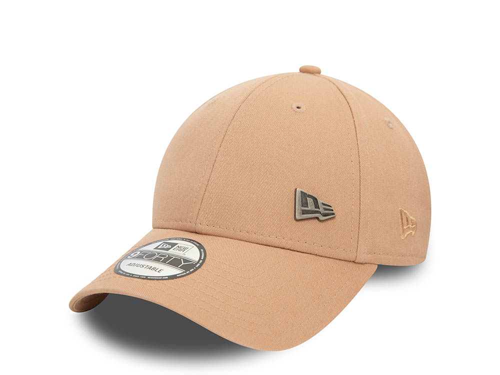 New Era Logo Beige 9Forty Strapback Hat