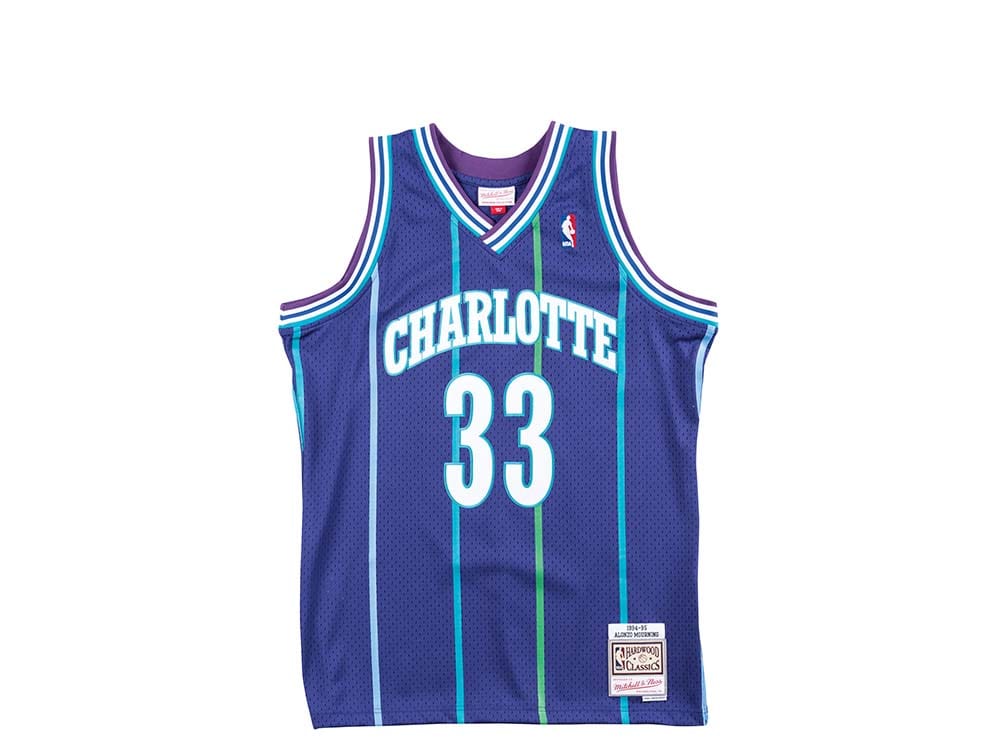 Mitchell Ness Charlotte Hornets Alonzo Mourning Purple 2.0 1994 95 Jersey