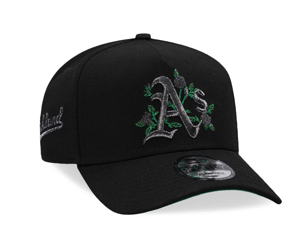 New Era Oakland Athletics Black Metallics 9Forty A Frame Snapback Cap