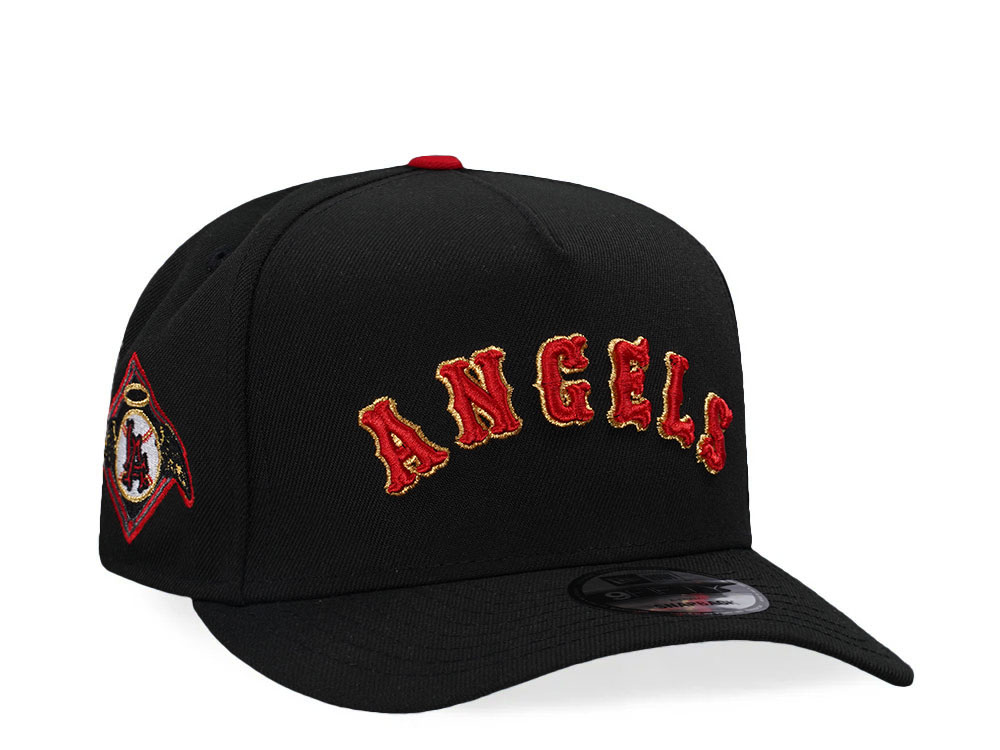 New Era Los Angeles Angels Black Gold Edition A Frame 9Fifty Snapback Cap