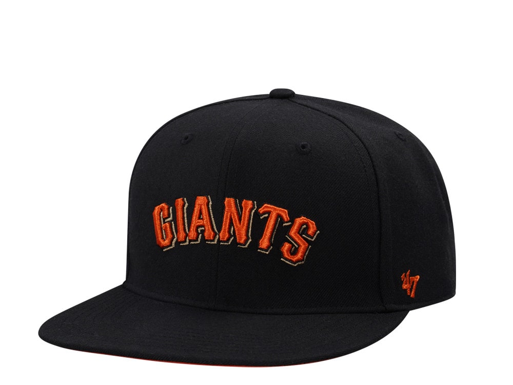 47Brand San Francisco Giants Black No Shot Script Captain Snapback Hat