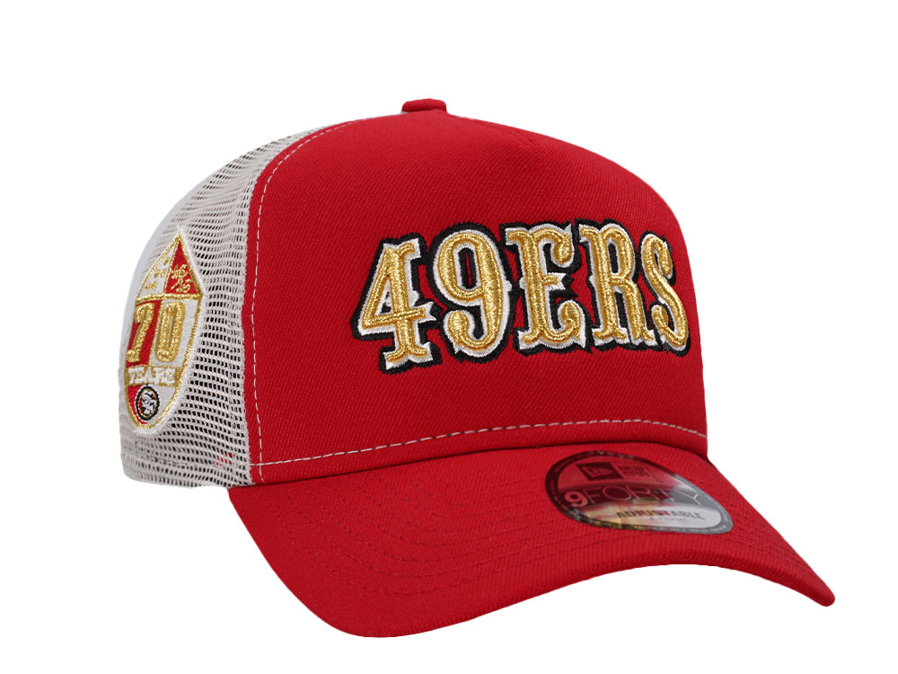 New Era San Francisco 49ers 70th Anniversary Vintage Trucker 9Forty A Frame Snapback Cap