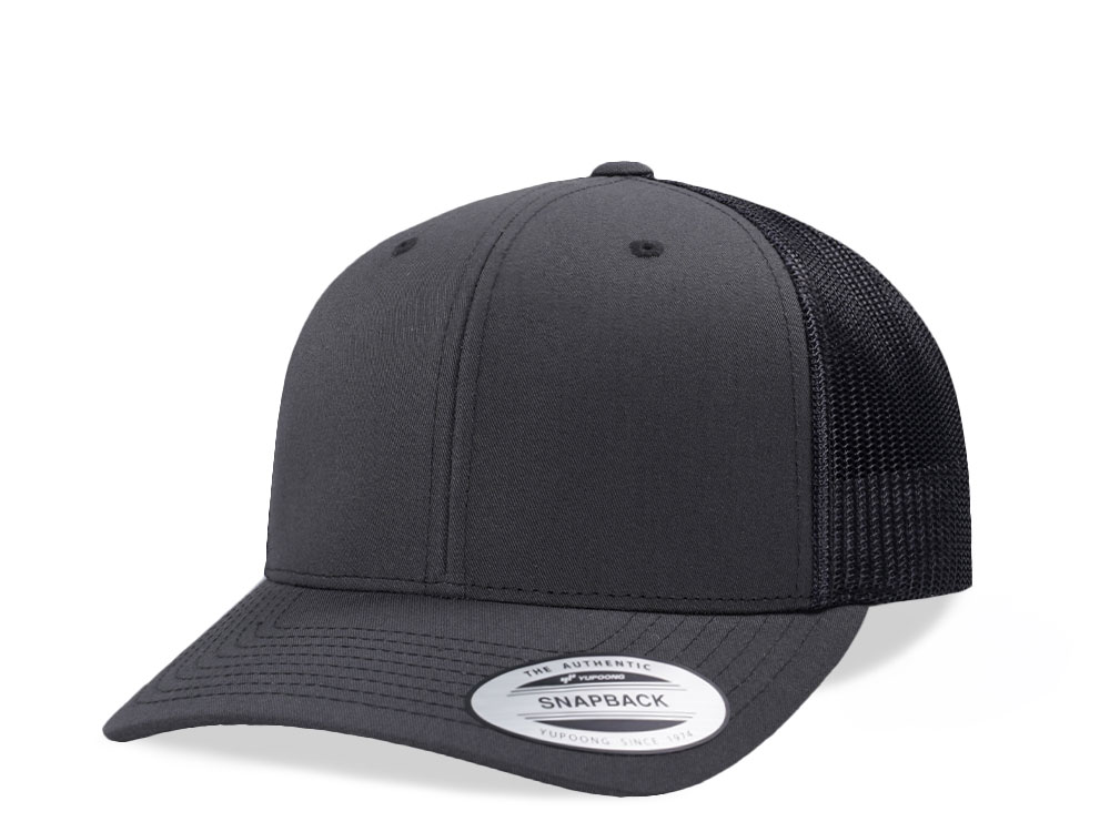 Yupoong Basic Gray Retro Trucker Snapback Cap