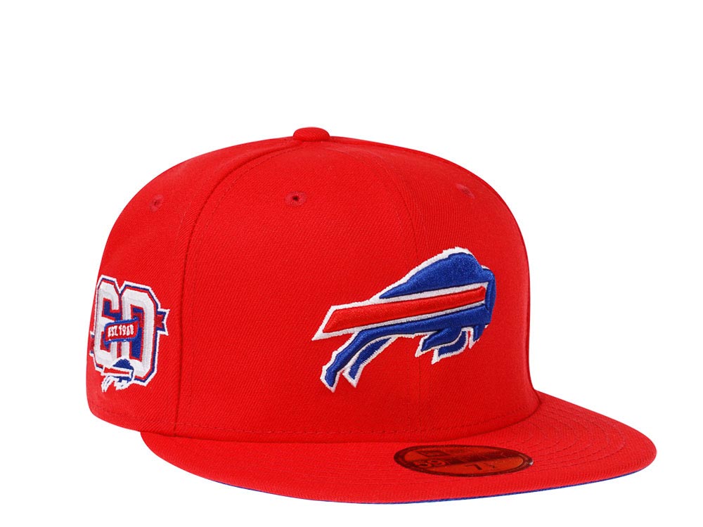 New Era Buffalo Bills 60th Anniversary Red Edition 59Fifty Fitted Cap TOPPERZSTORE.CO.UK