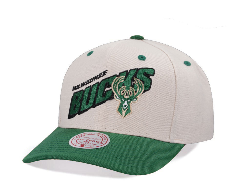 Mitchell & Ness Milwaukee Bucks Chrome Two Tone Pro Crown Fit Snapback Cap