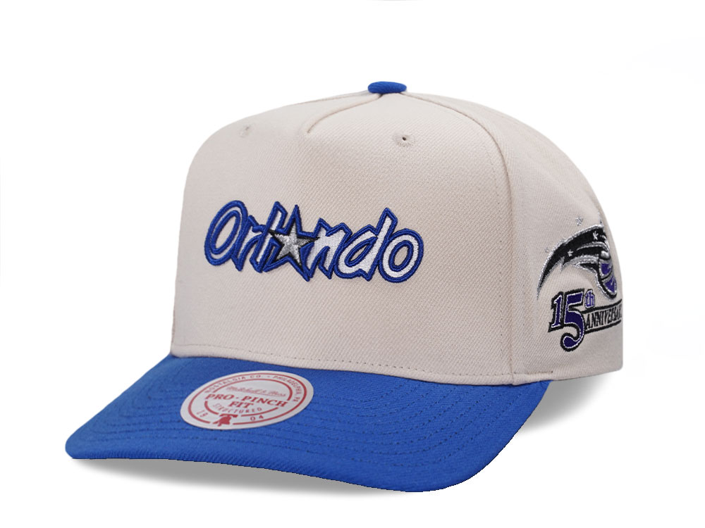 Mitchell Ness Orlando Magic 15th Anniversary Two Tone Pro Pinch A Frame Snapback Cap TOPPERZSTORE.CO.UK