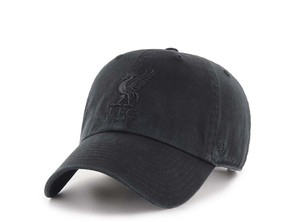 47Brand Liverpool FC Black Clean Up Strapback Cap TOPPERZSTORE.CO.UK