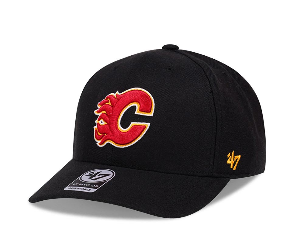 47Brand Calgary Flames Classic DP Black Cold Zone Snapback Cap TOPPERZSTORE.CO.UK