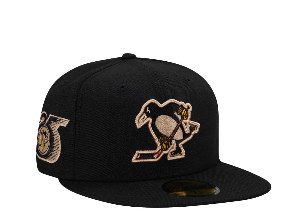 New Era Pittsburgh Penguins 25th Anniversary Black Throwback Edition 59Fifty Fitted Cap TOPPERZSTORE.CO.UK