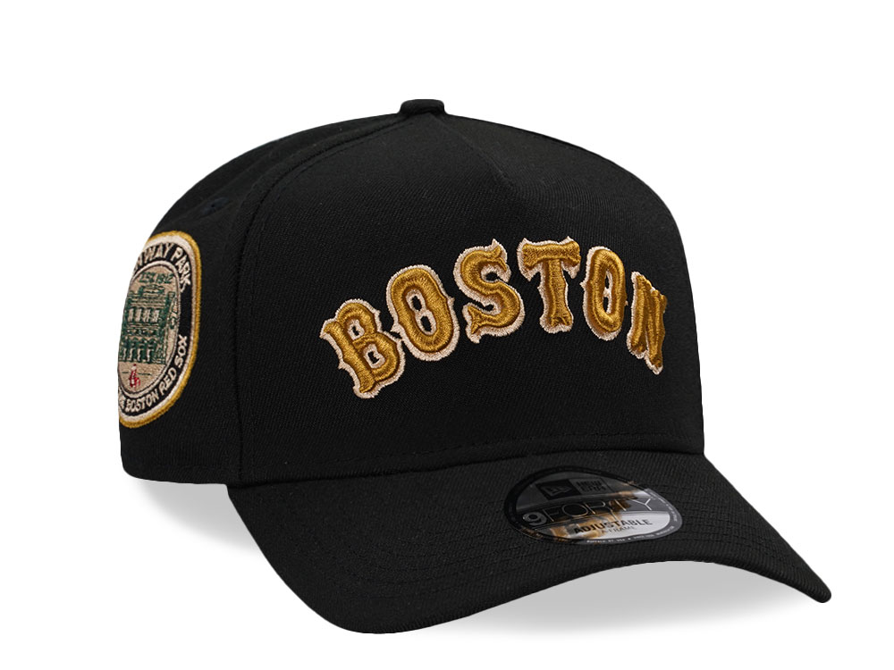 New Era Boston Red Sox Fenway Park Cheviot Gold Edition 9Forty A Frame Snapback Cap