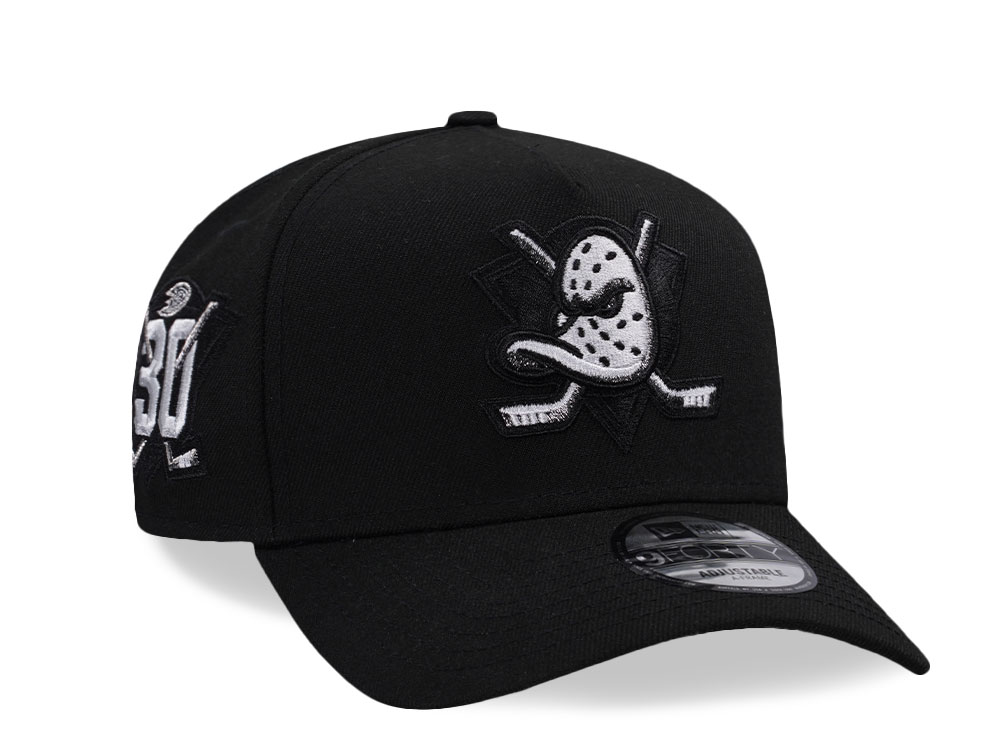 New Era Anaheim Ducks 30th Anniversary Blacked Out Edition 9Forty A Frame Snapback Cap