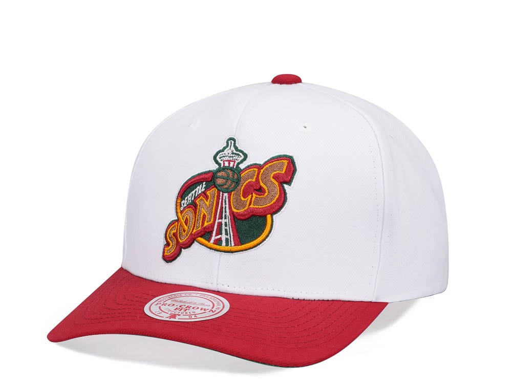 Mitchell & Ness Seattle Supersonics Team Two Tone 2.0 Pro White Snapback Cap