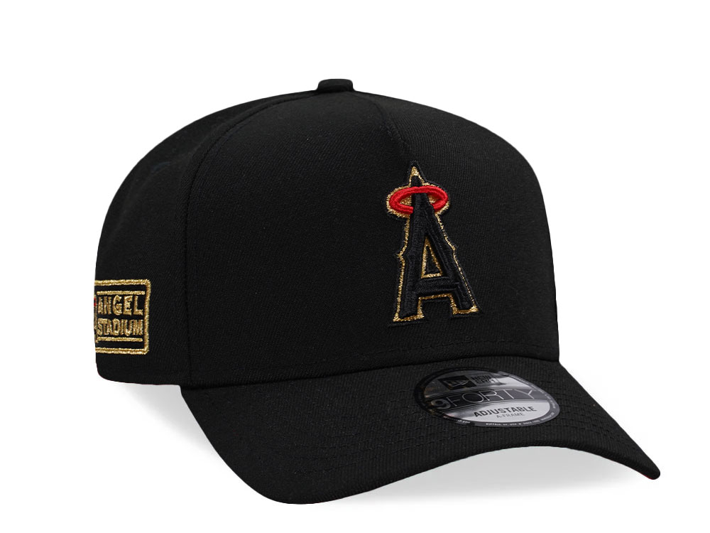 New Era Anaheim Angels Angels Stadium Black Gold 9Forty A Frame Snapback Hat