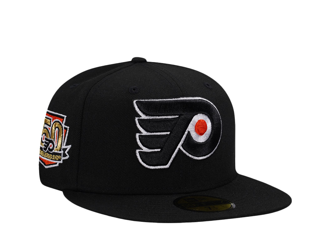 New Era Philadelphia Flyers 50th Anniversary Black Prime Edition 59Fifty Fitted Cap TOPPERZSTORE.CO.UK