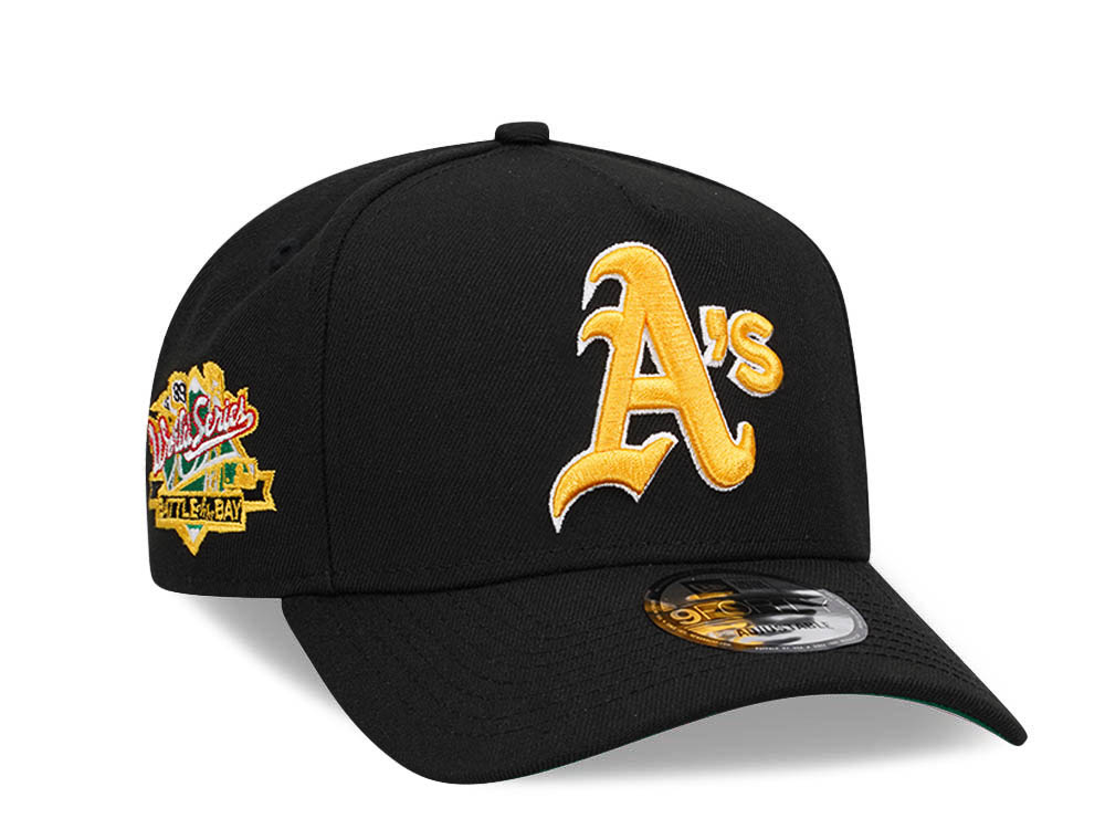 New Era Oakland Athletics World Series 1989 Black Throwback Edition 9Forty A Frame Snapback Cap