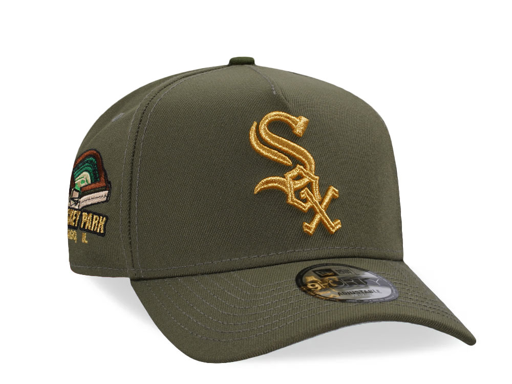 New Era Chicago White Sox Comiskey Park Olive Gold 9Forty A Frame Snapback Hat