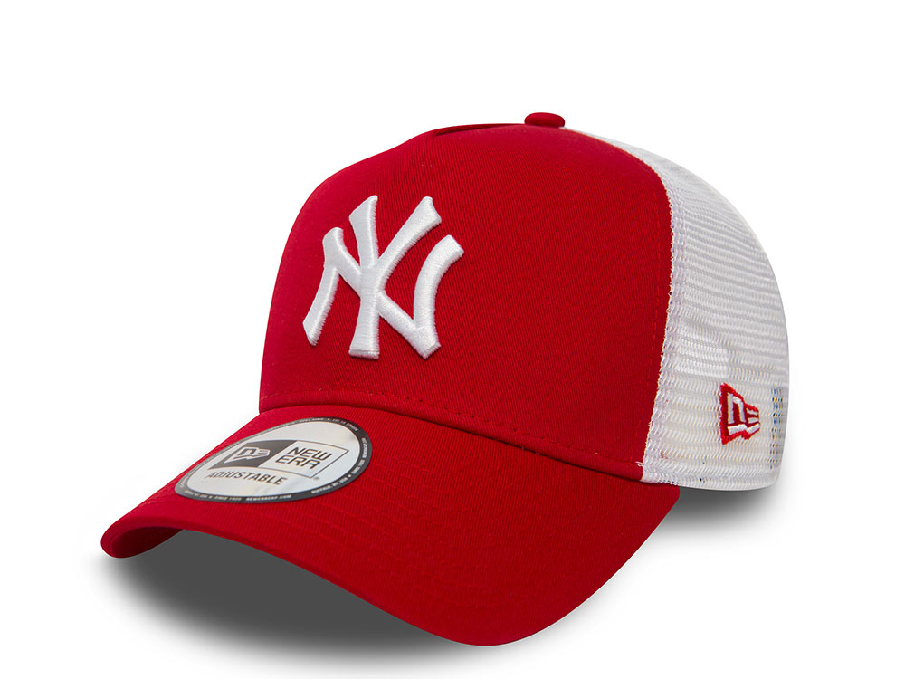 New Era New York Yankees Red and White A Frame Trucker Snapback Cap