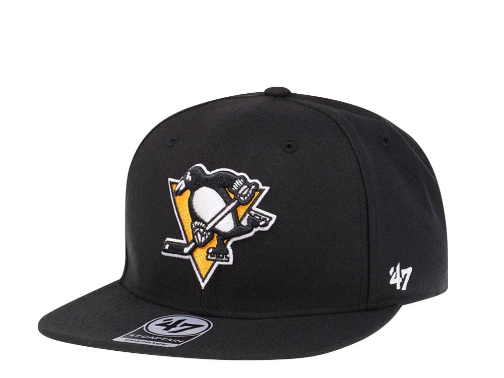 47Brand Pittsburgh Penguins No Shot Black Captain Snapback Hat