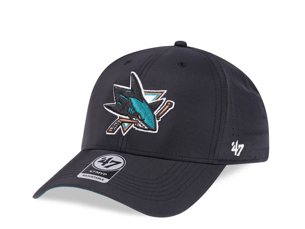 47Brand San Jose Sharks Black Back Line Nylon Strapback Hat