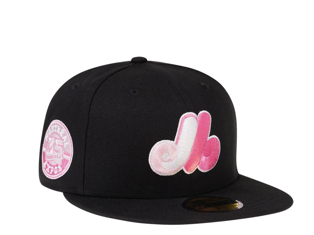 New Era Montreal Expos 35th Anniversary Black and Pink Edition 59Fifty Fitted Cap TOPPERZSTORE.CO.UK