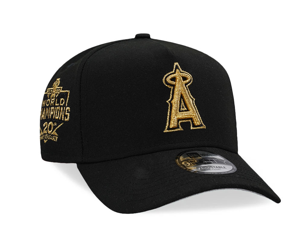 New Era Anaheim Angels 20th Anniversary Black Metallic Gold Edition 9Forty A Frame Snapback Cap