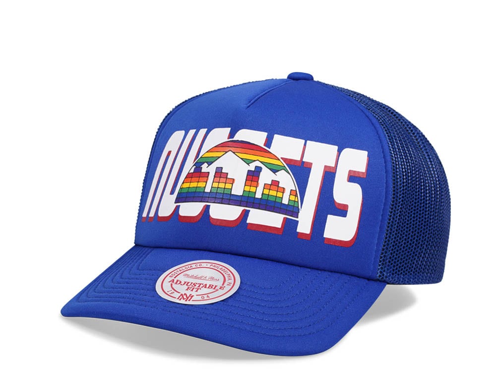 Mitchell & Ness Denver Nuggets Blue Billboard Trucker Snapback Cap