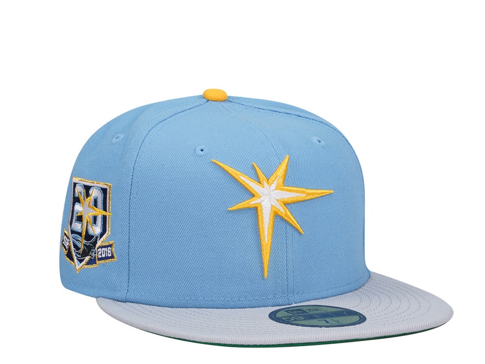 New Era Tampa Bay Rays 20th Anniversary Throwback Two Tone Edition 59Fifty Fitted Cap TOPPERZSTORE.CO.UK