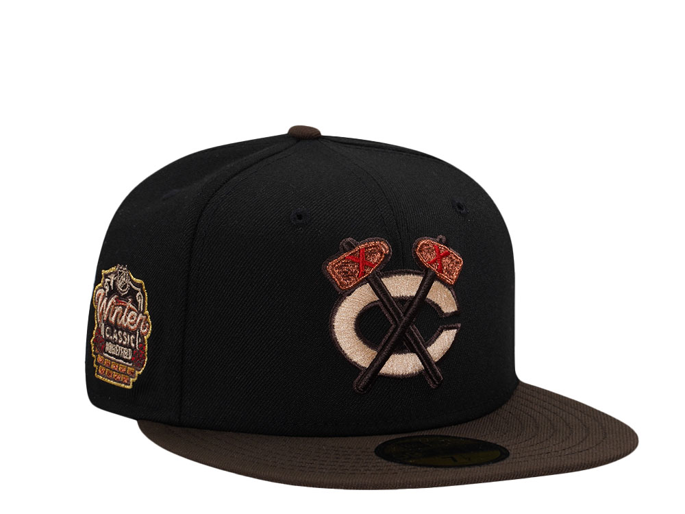 New Era Chicago Blackhawks Winter Classic 2025 Black Coffee Two Tone Edition 59Fifty Fitted Cap