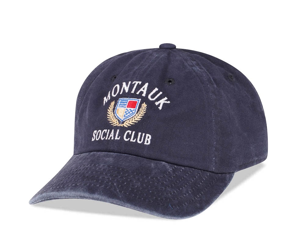 American Needle Montauk Social Club Navy Vintage Casual Strapback Hat