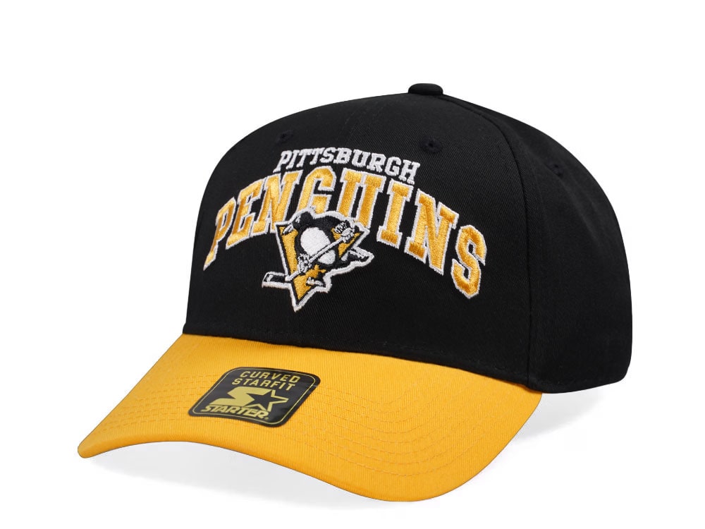 Starter Pittsburgh Penguins Crowd Pleaser Edition Black Curved Snapback Cap