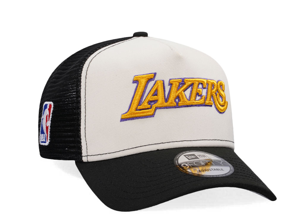 New Era Los Angeles Lakers Chrome Black Edition Trucker A Frame Snapback Cap