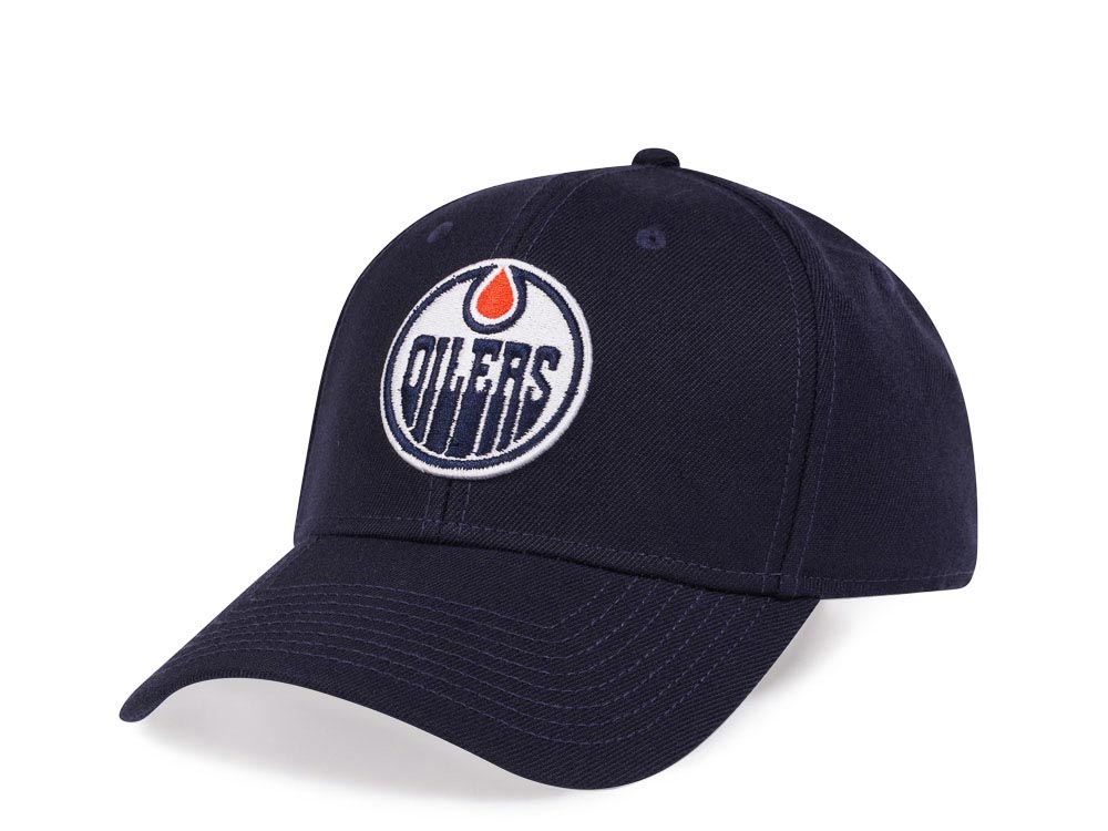 American Needle Edmonton Oilers Navy Stadium Curved Snapback Cap