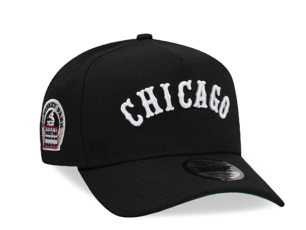 New Era Chicago White Sox Comiskey Park Black Throwback Edition 9Forty A  Frame Snapback Hat, A-FRAME-CAPS, CAPS